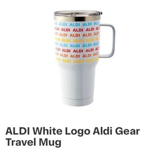 ALDI Gear 2023 28oz. Stainless Steel Travel Mug Tumbler White NEW  #aldigear